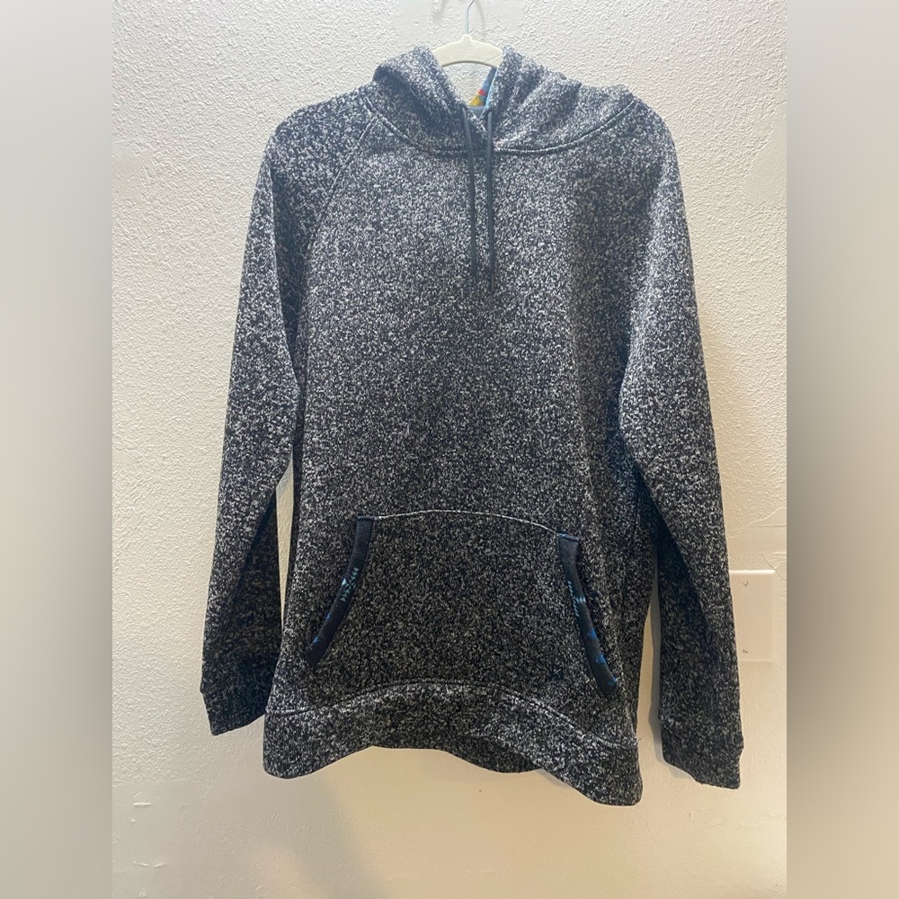 Departwest Southwestern Crossover Hooded Sweatshirt Charcoal Heather Mens XL